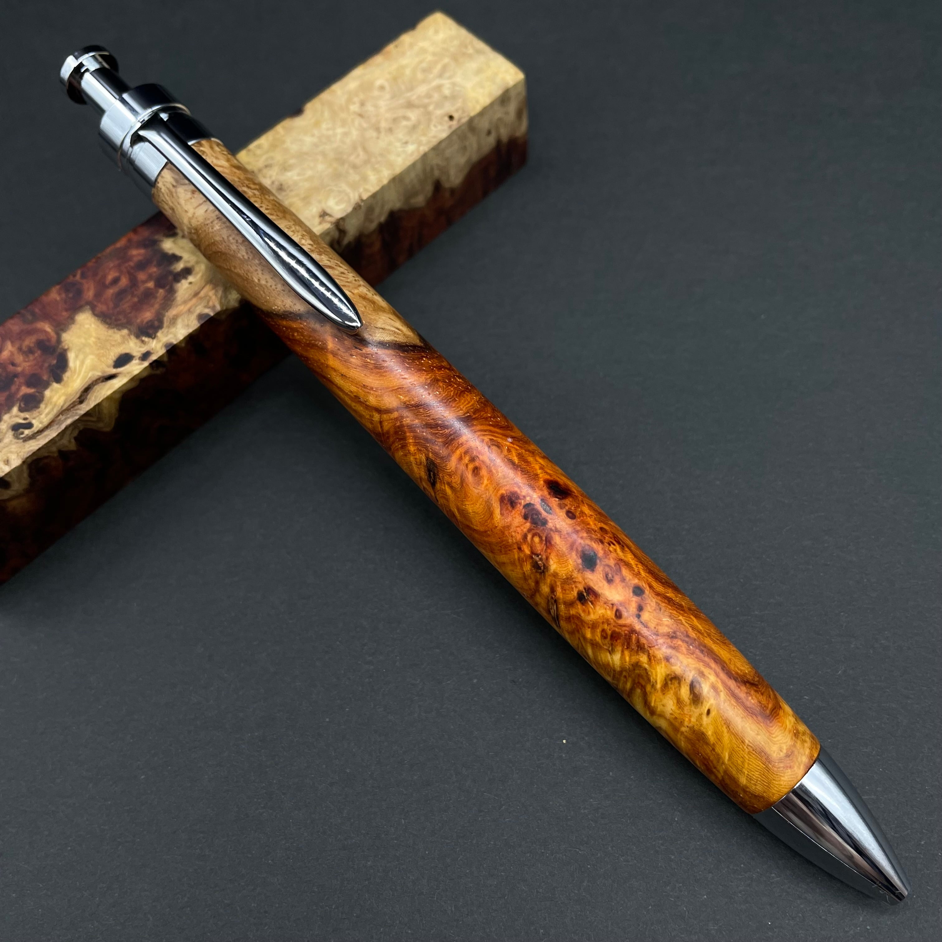 スタビライズドウッド メイプルバール】木軸ペン 三神シャープ1000