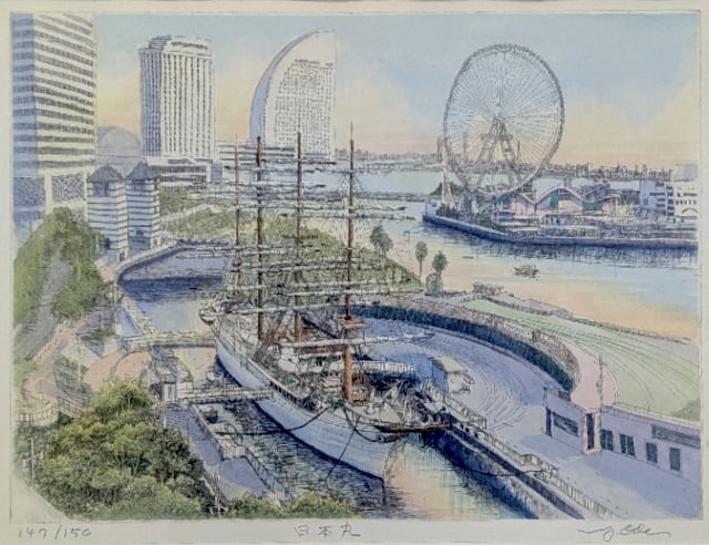 横浜風景版画 横浜花火 吉岡浩太郎 クリスタルプリント | artsstation