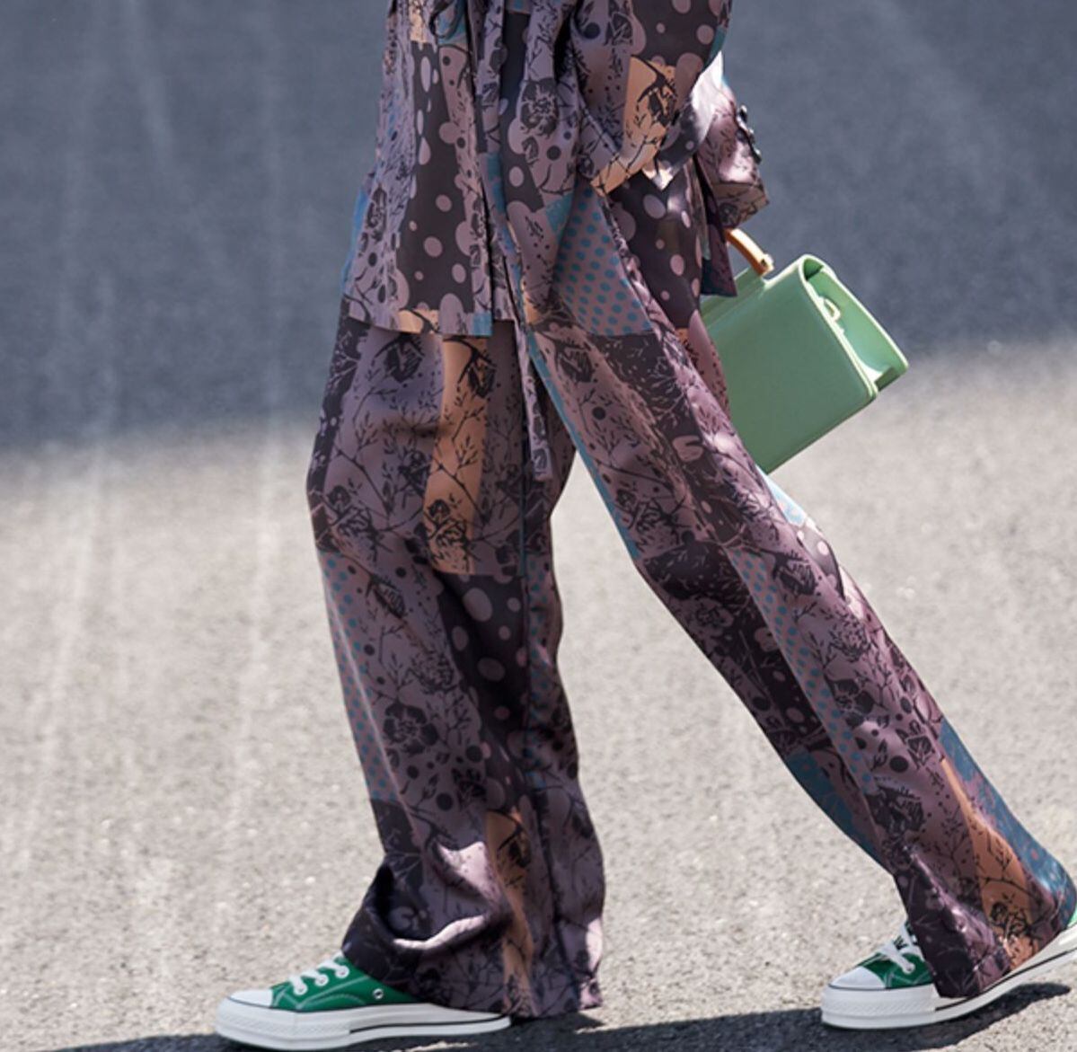 Retro grass flower print pants S374