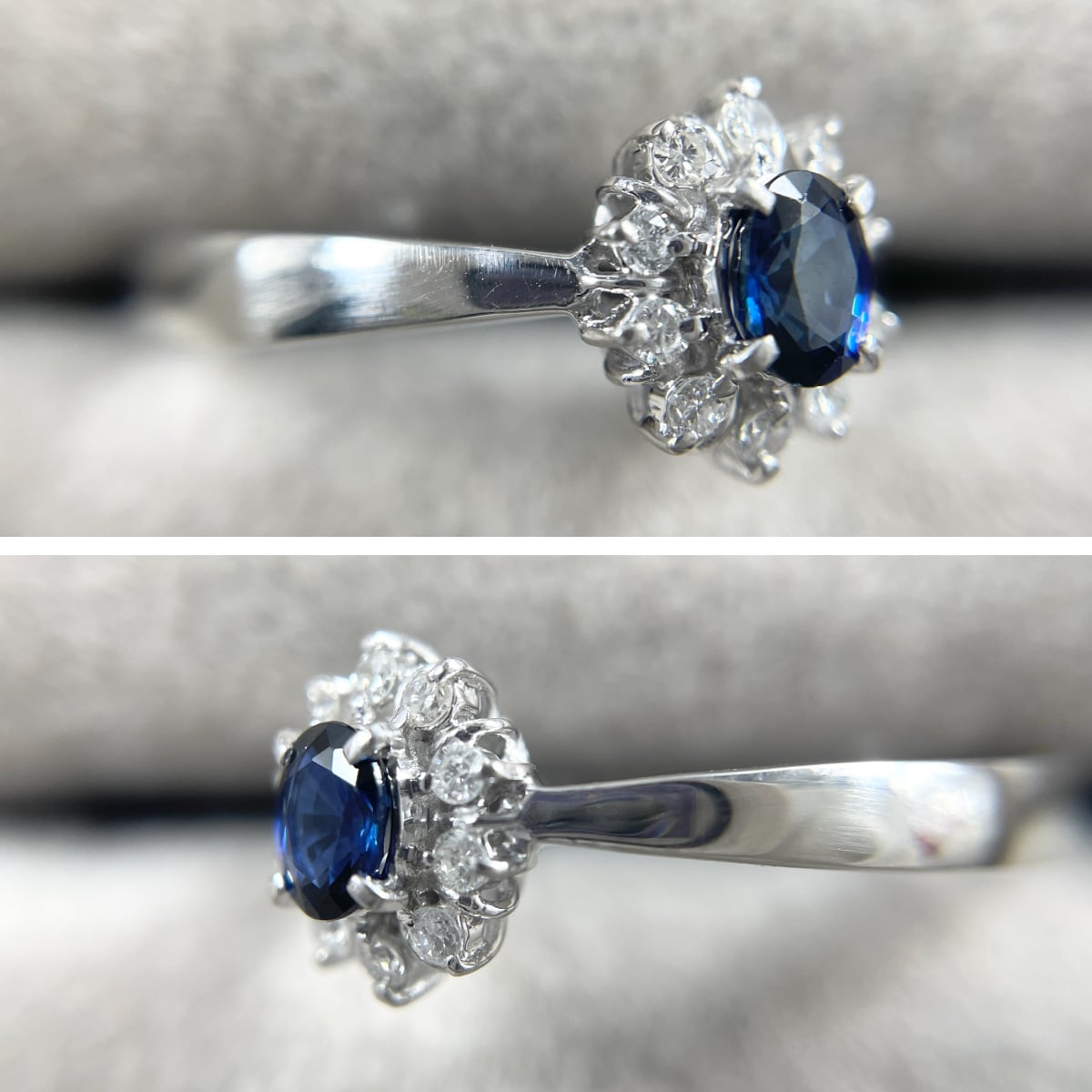 Pt900 天然サファイア 0.31ct 天然ダイヤモンド 0.11ct リング