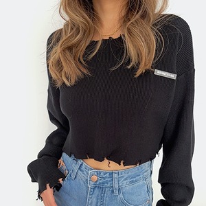 Long Sleeve Crop Tops Knitwear 122466