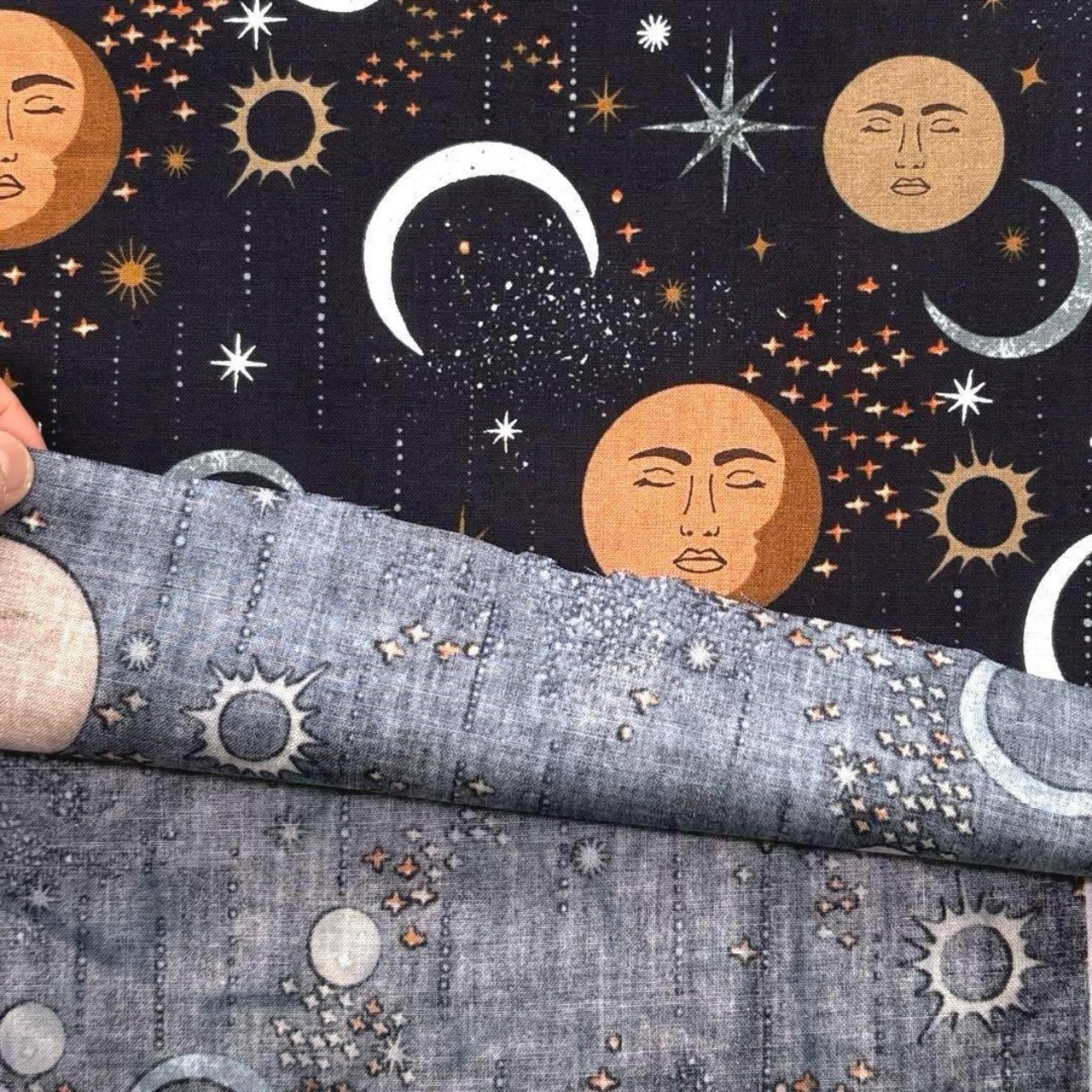 Cdr548◆1m◆SM◆綿100%シャーティング生地◆惑星柄