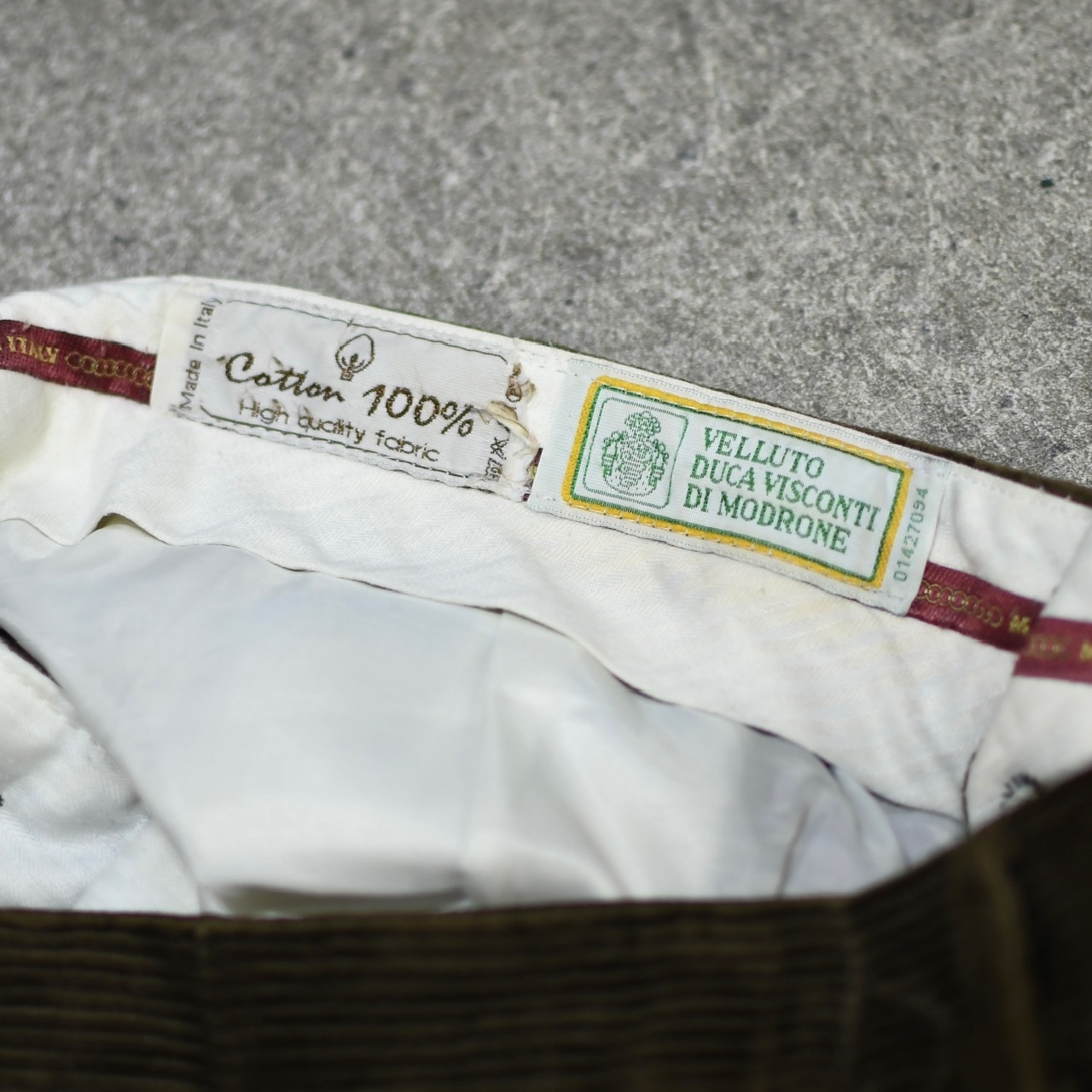 DUCA VISCONTI DI MODRONE khaki corduroy pants