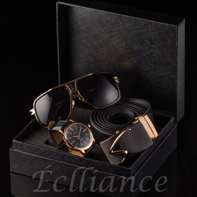 【GiftBox】YAZOLE SuperSet Watch,Sunglasses,Belt