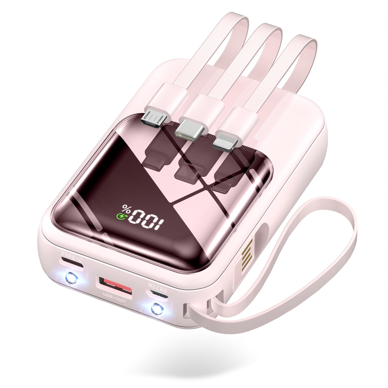 Magsafe対応モバイルバッテリー 16800mAh 大容量【ケーブル内蔵・4台