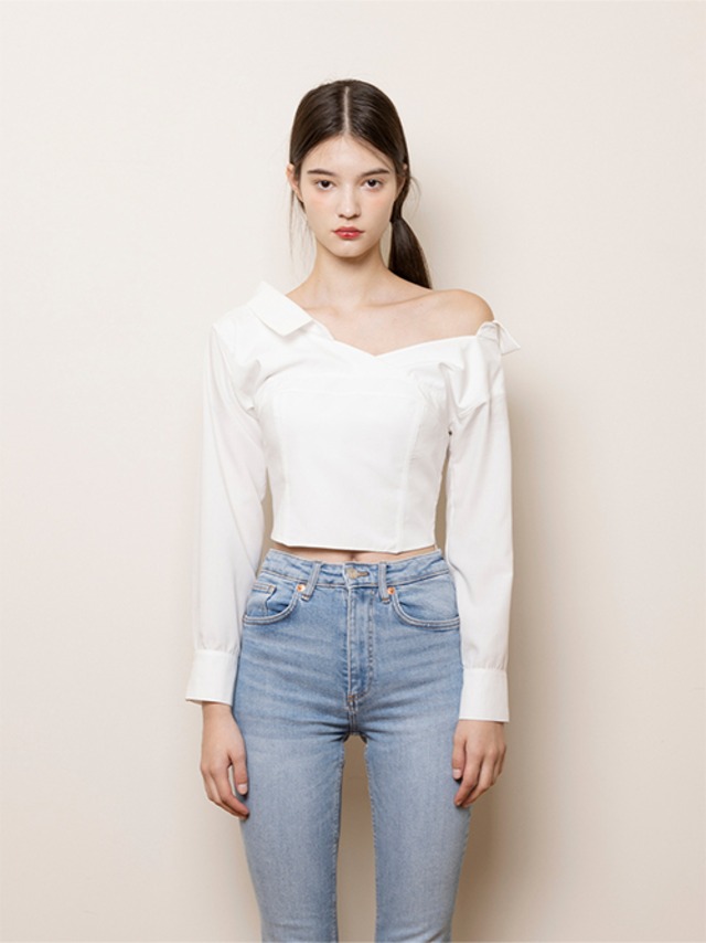 [NOT YOUR ROSE] Ines shirts bustier (White)