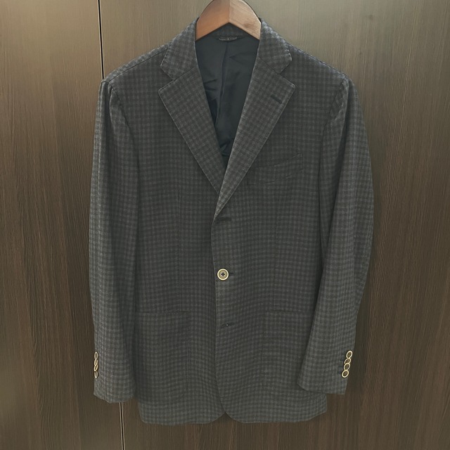 Bagnoli Sartoria Napoli  WOOL/PU CHECK JACKET《46》