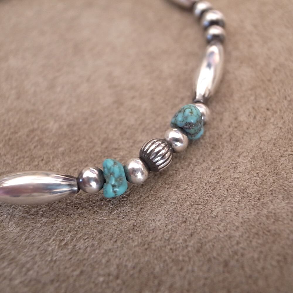SIL.925 NAVAJO PEARL TURQUOISE BRACELET- 20cm | ROSETTAPRAYER