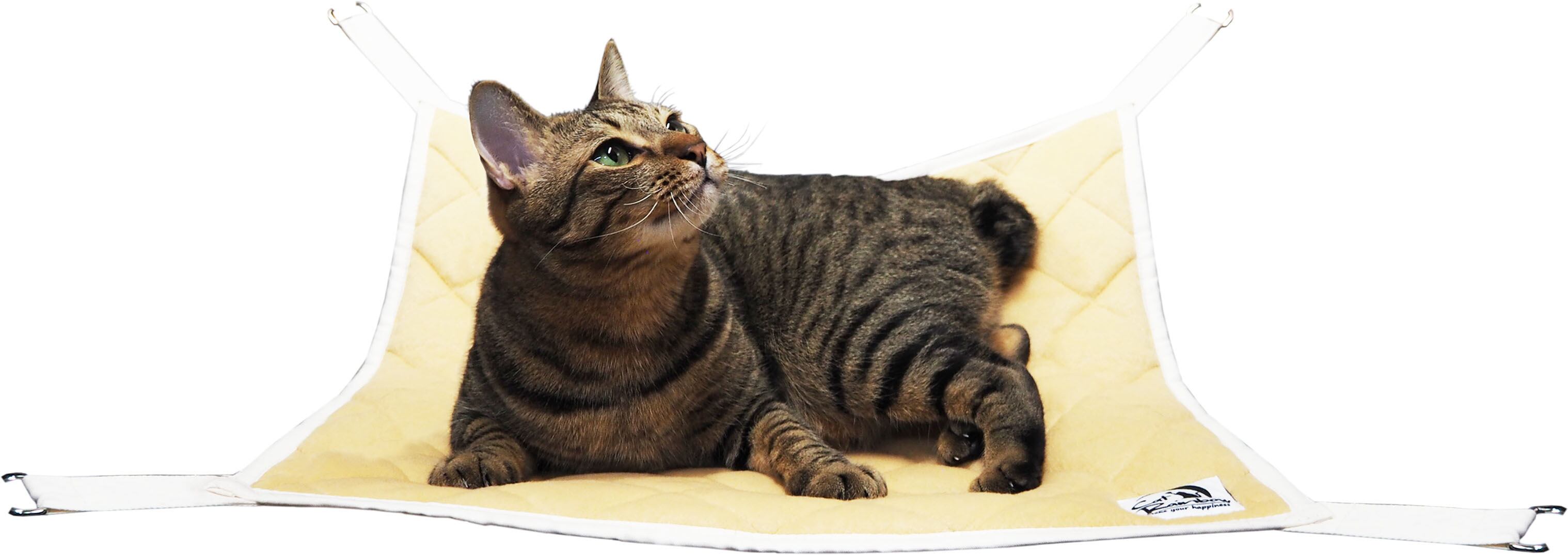 【猫ちゃん用】猫のハンモック　リバーシブルボア　グリーン/ベージュ/パープル