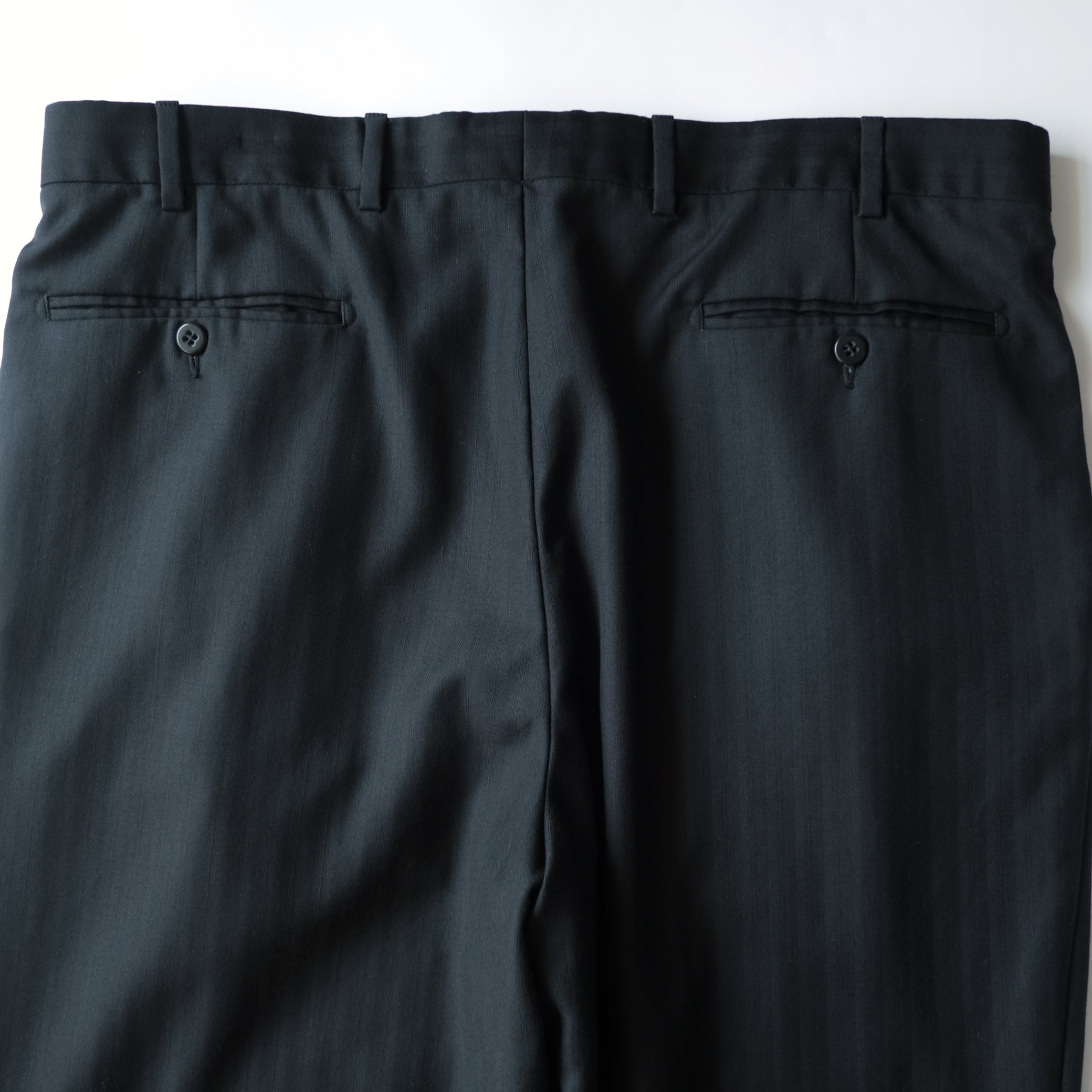 Zanella】Two-tuck Slacks Black 36 Made in Italy | RE:FOUND