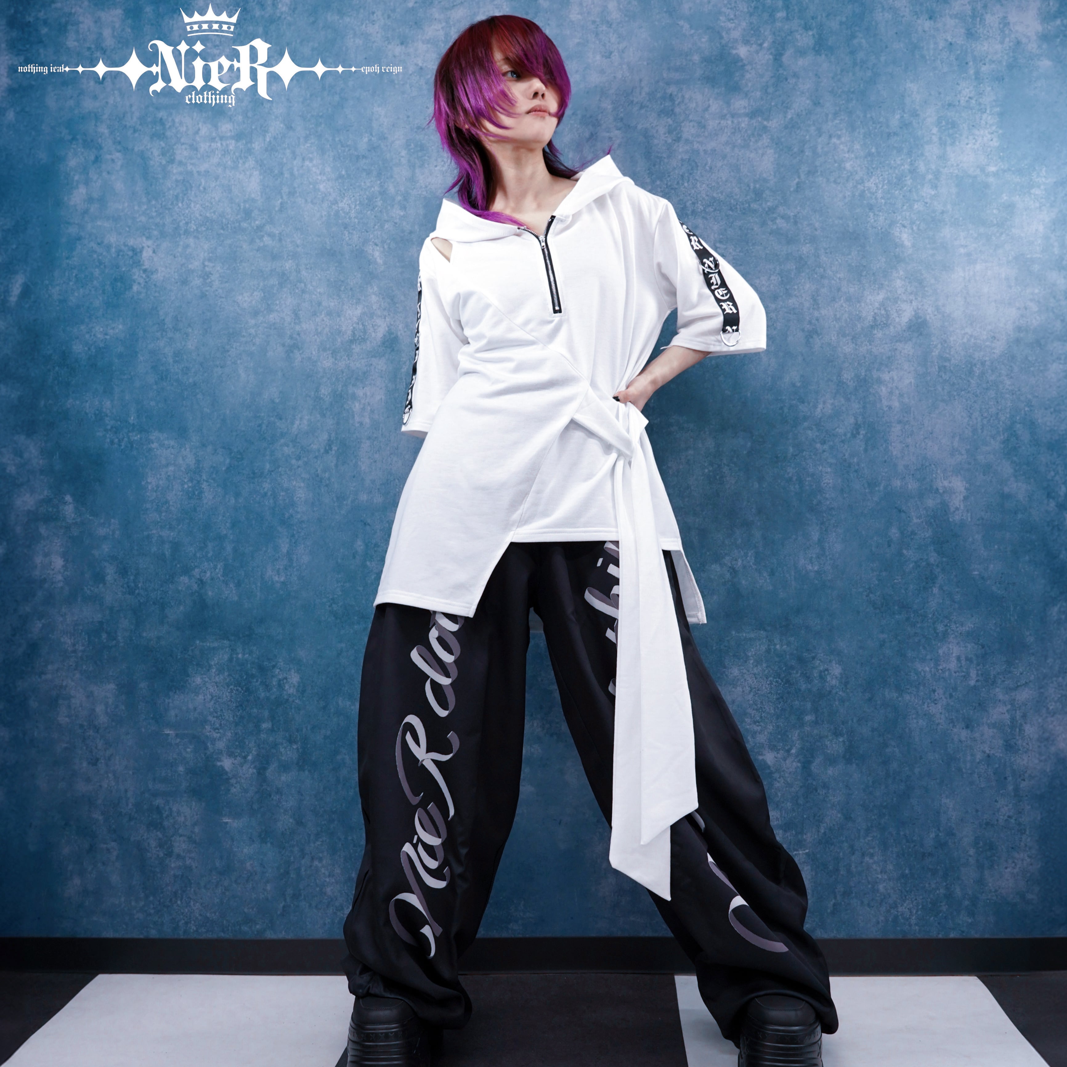 8/4日目玉大特価》裾ドロストMEN'S DOUBLE LOGO WIDE PANTS | NIER