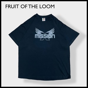 【FRUIT OF THE LOOM】ロゴ 両面プリント Tシャツ バックプリント 黒t 半袖 X-LARGE ビッグシルエット us古着