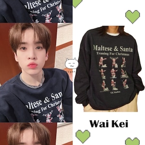 ★CRAVITY Allen 着用!!【Wai Kei】Training for christmas sweatshirts NAVY