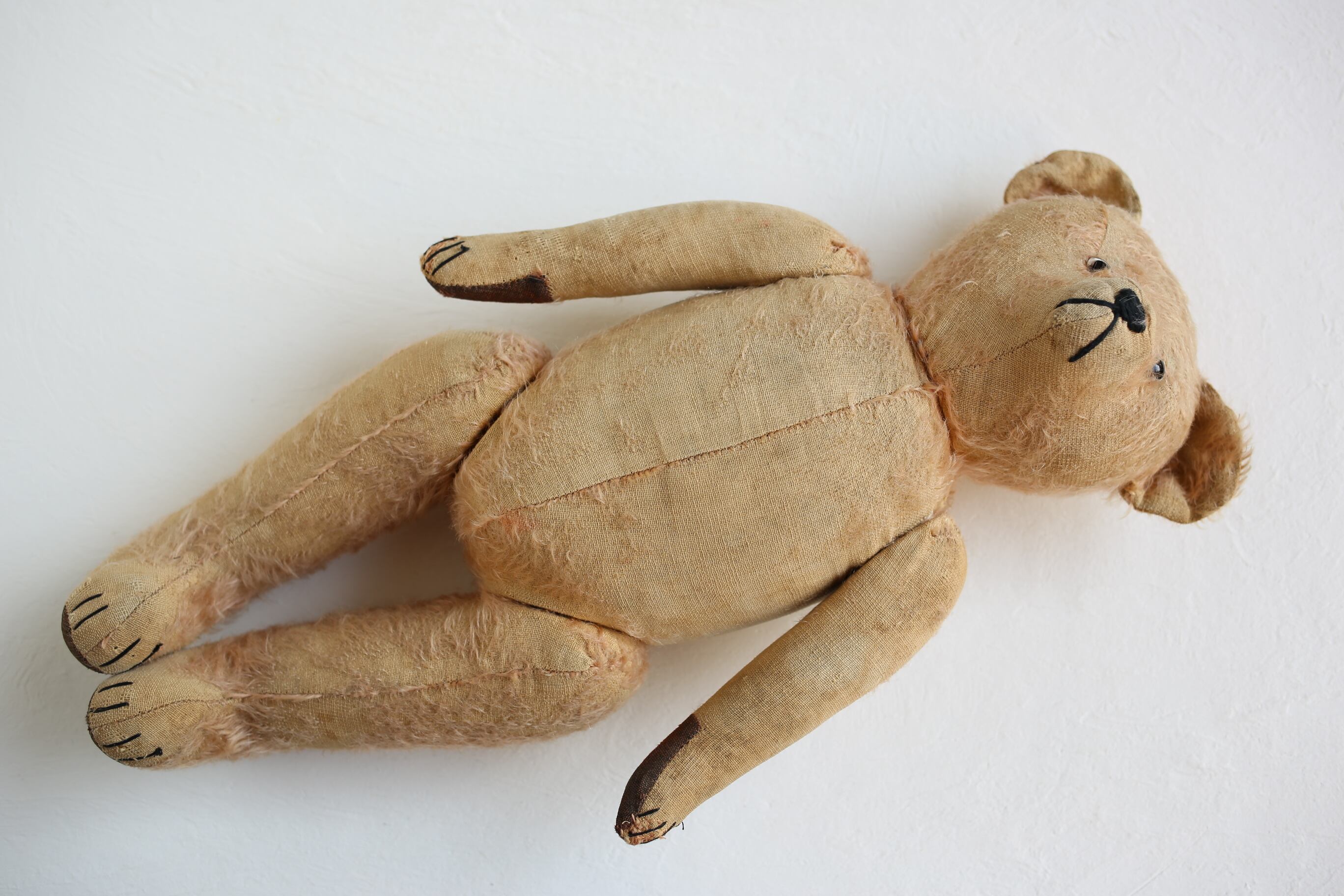 フランス アンティーク 56cm 古びた大きなテディベア シューボタンアイ