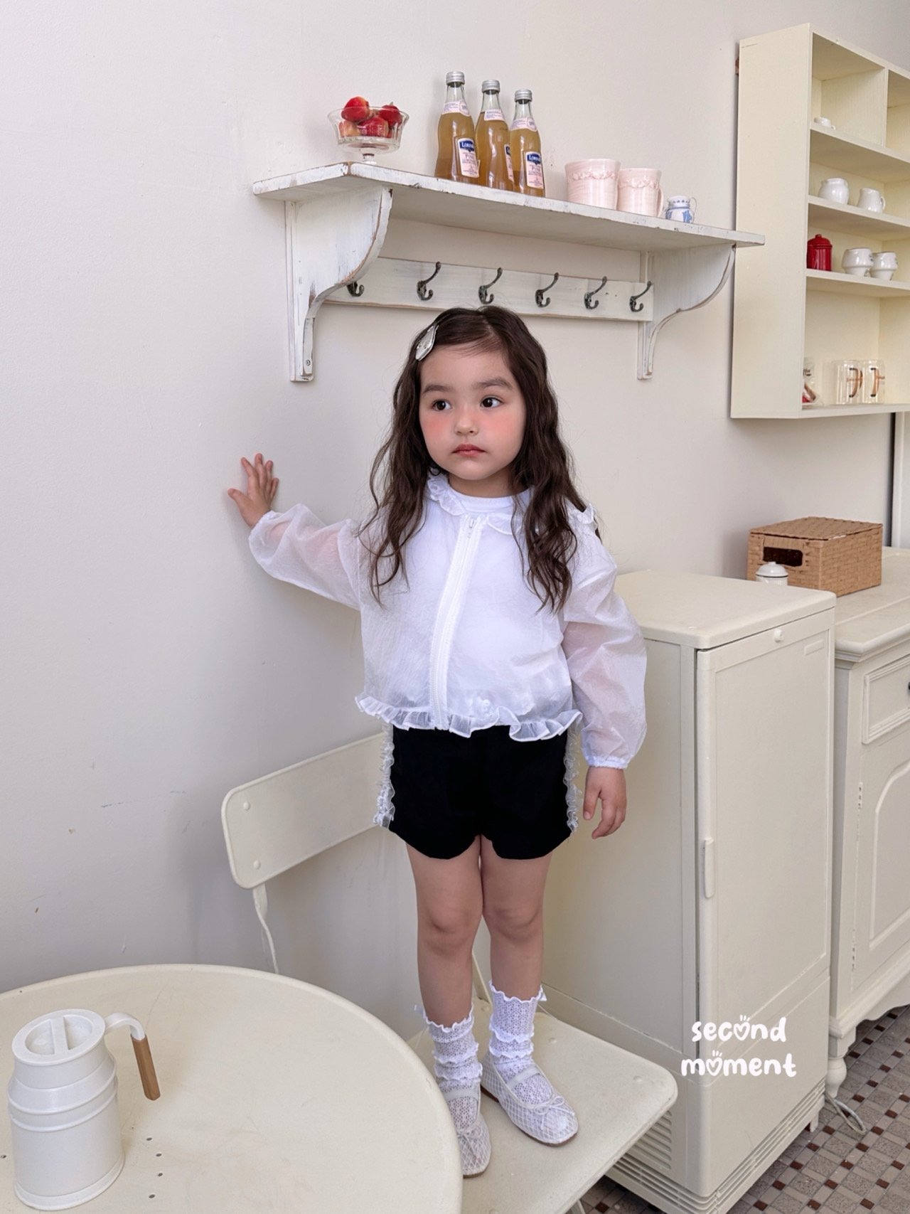 [second moment] Sherbet Pearl Shorts (JS/JM/JL) / [세컨드모먼트] 샤베트진주반바지 (JS/JM/JL)