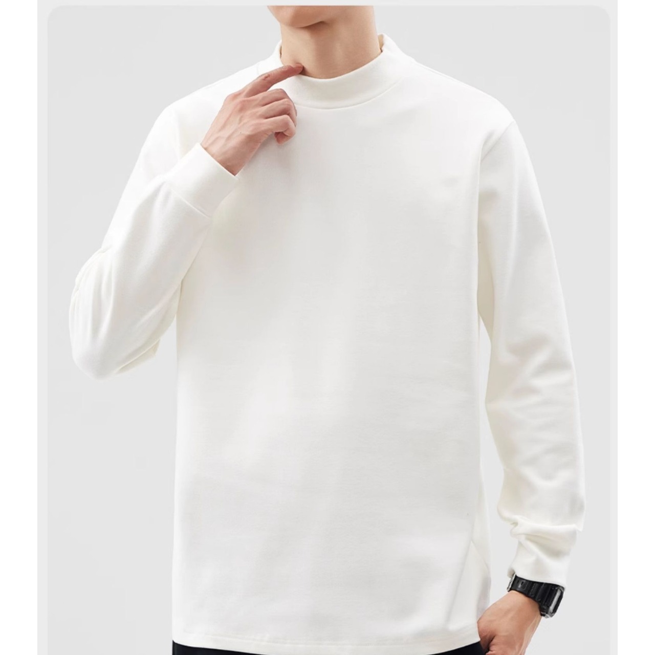 ハイネックリブニットロングスリーブTシャツ af0139