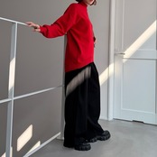 タートルもっちりニットPO/レッド