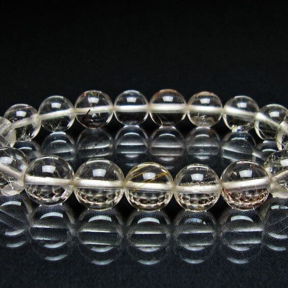 ルチルクォーツ ブレスレット 10mm プラチナルチル ブレス メール便可 一点物 111-54999