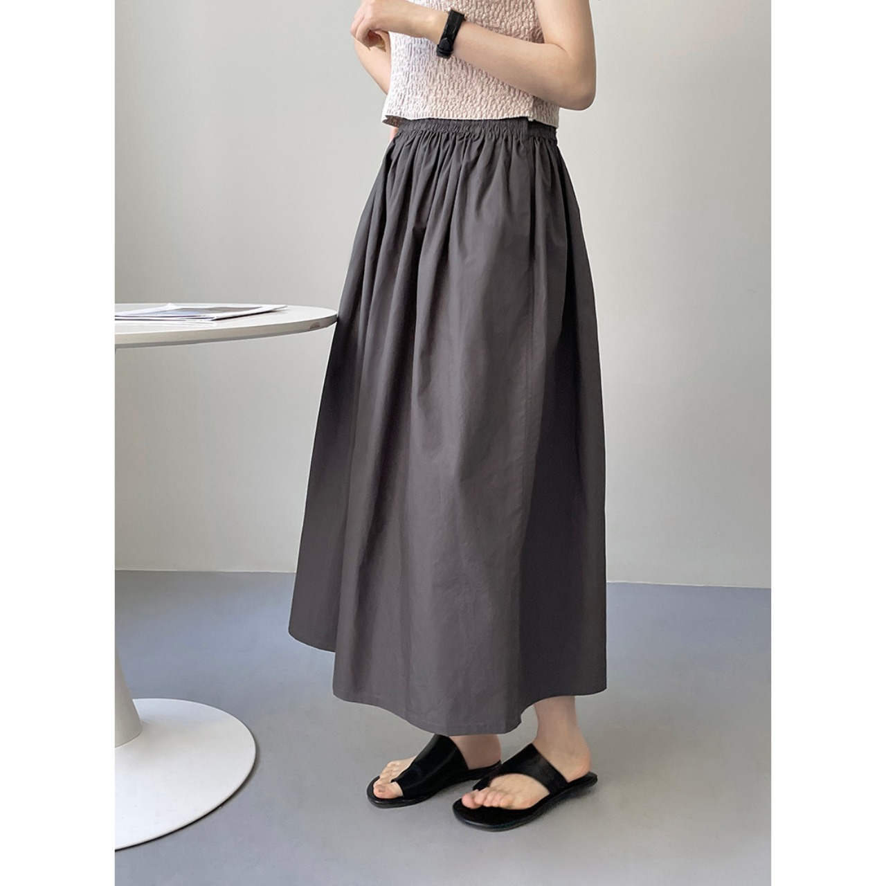 ギャザー フレアロングスカート 10050