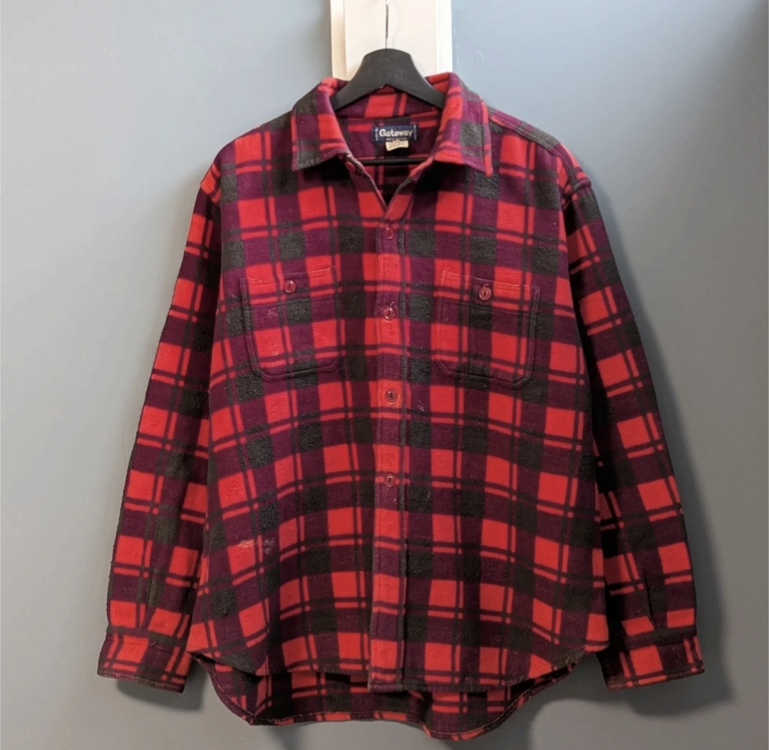 gate way chamois cross pattern shirt 小岩店