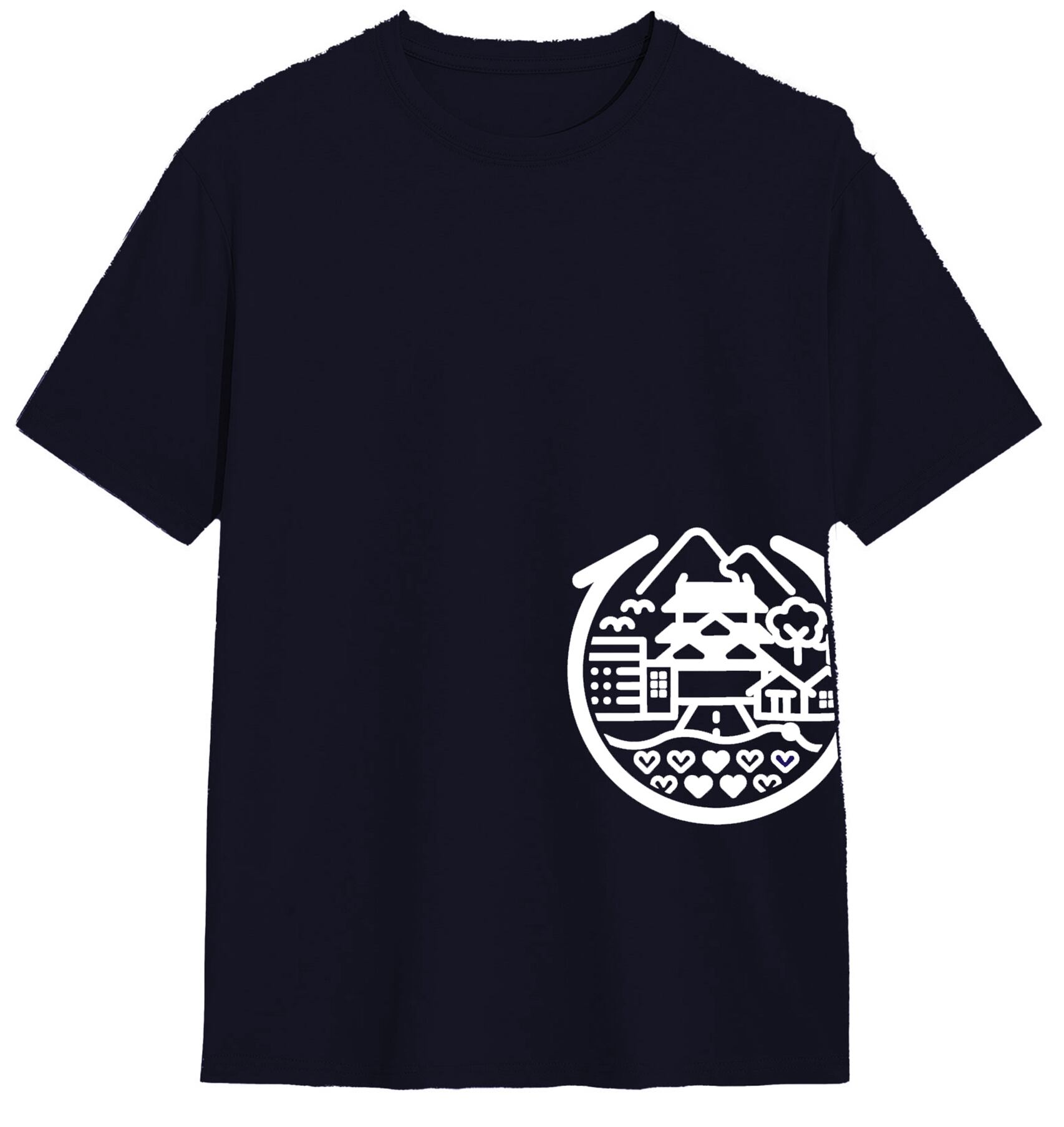 姫路市ブランドメッセージ&ロゴTシャツ ブラック ポリエステル