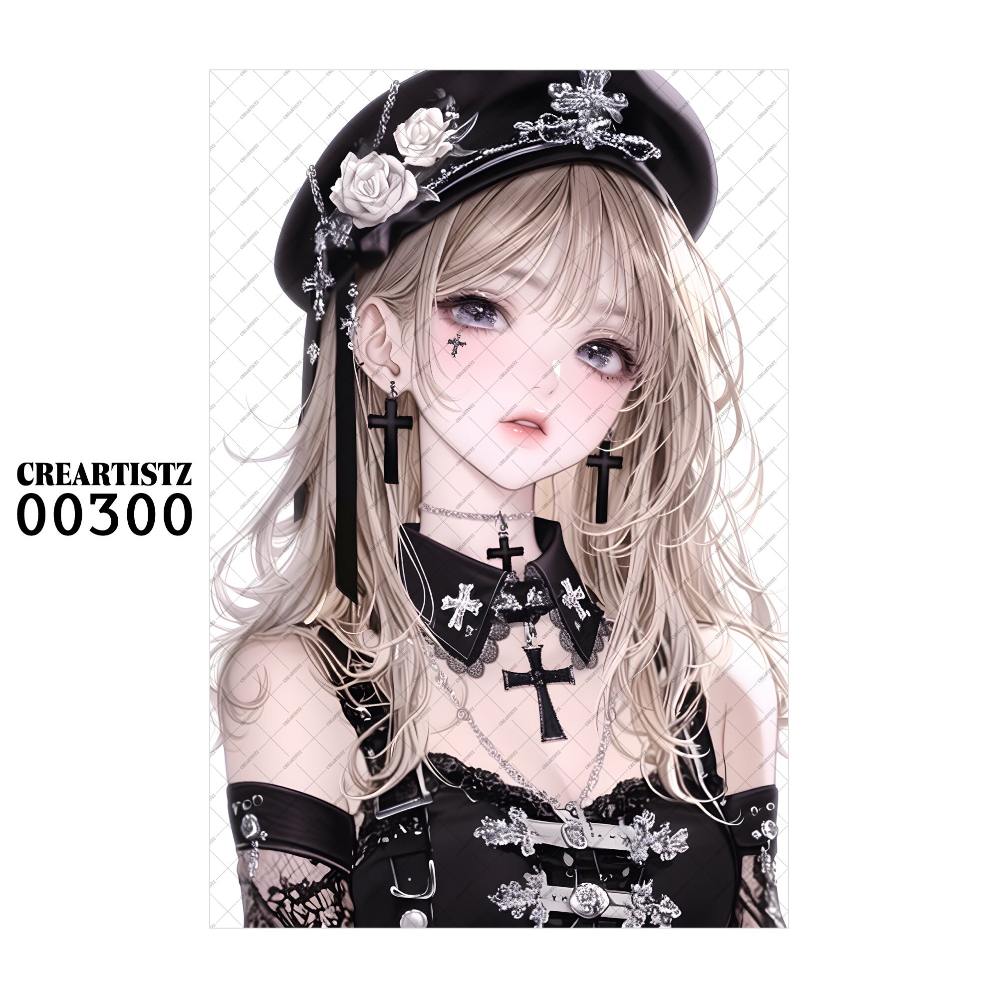 00300 ガール キュート オリジナル ペーパー/ステッカー 4枚セット CREARTISTZ