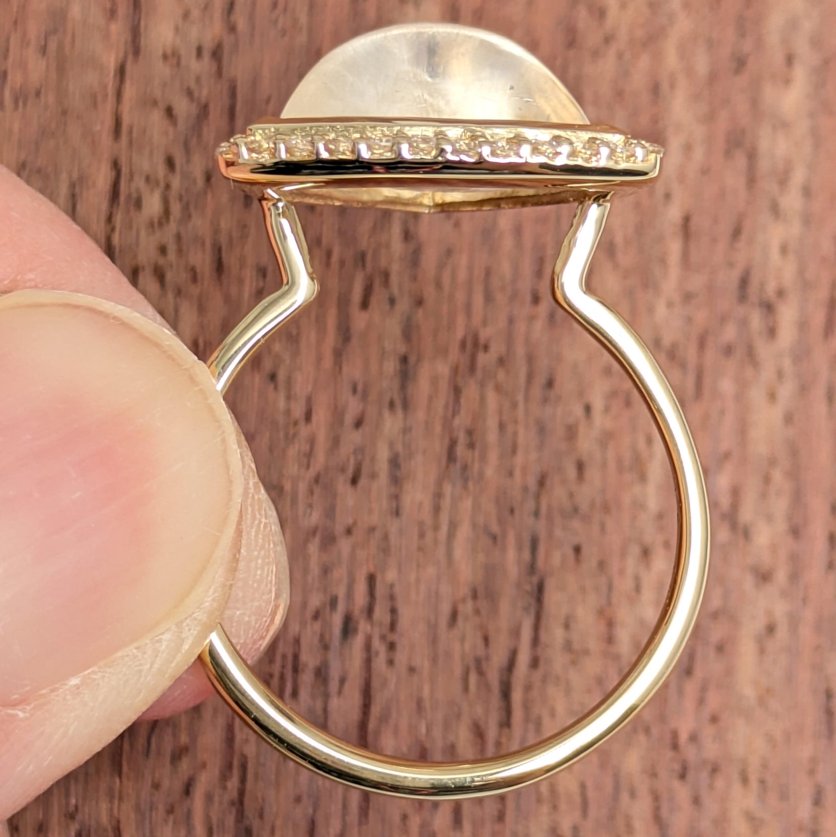K18ムーンストーンリング 4.50ct、D 0.23ct【PRO209227】 | CollectJewel