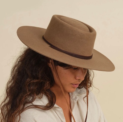 Zoila Wool Boater Hat - brown