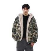 【暖かさUP】迷彩ブルゾン中綿ジャケット T1333