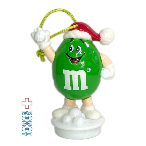 M&M's 1990 サンタハットピーナッツグリーン WITH PILE OF SNOWBALLS クリスマスオーナメント