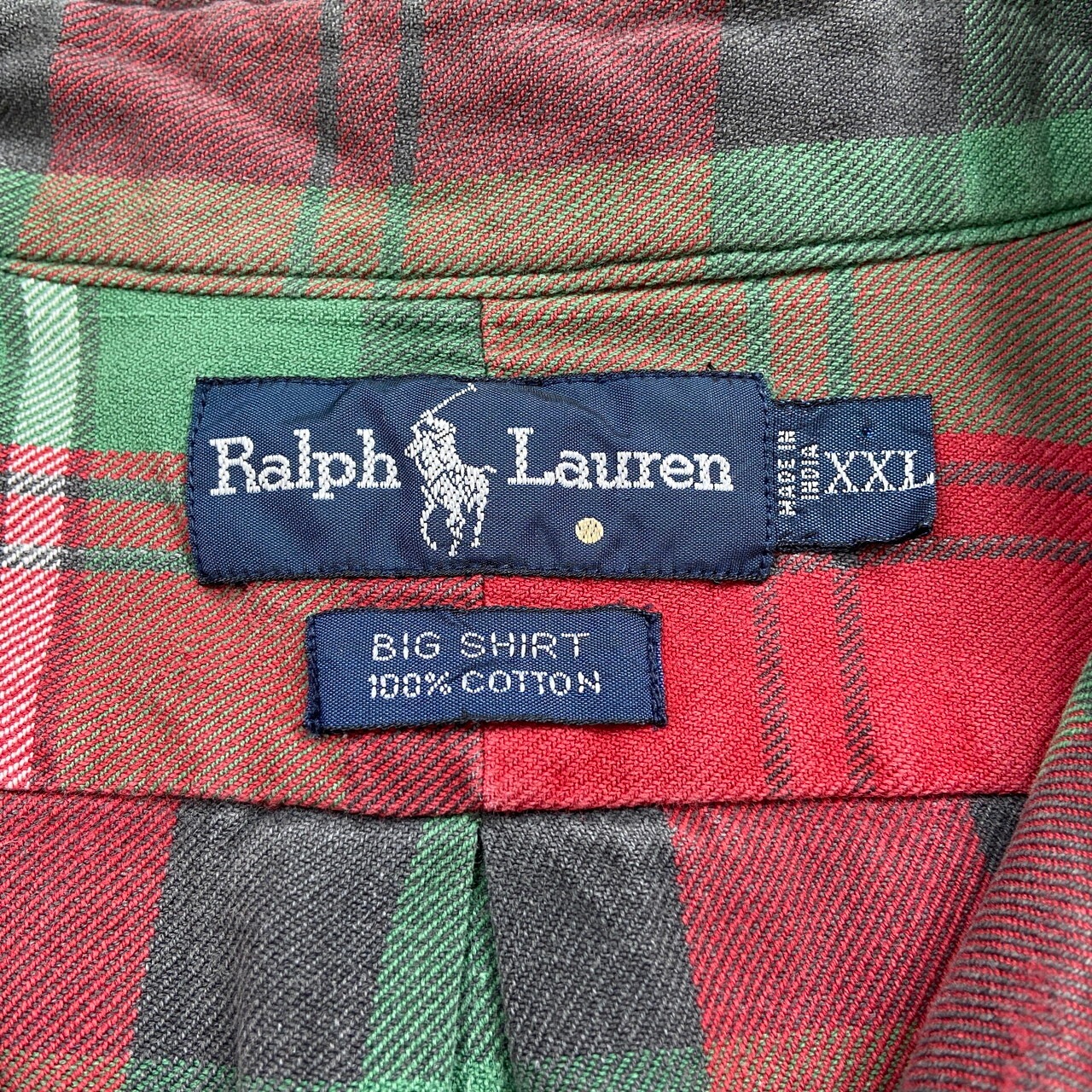90年代 Ralph Lauren ラルフローレン BIG SHIRT チェックシャツ ライト 