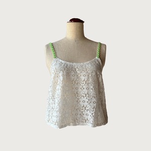 総レース デザイン キャミベスト｜ホワイト