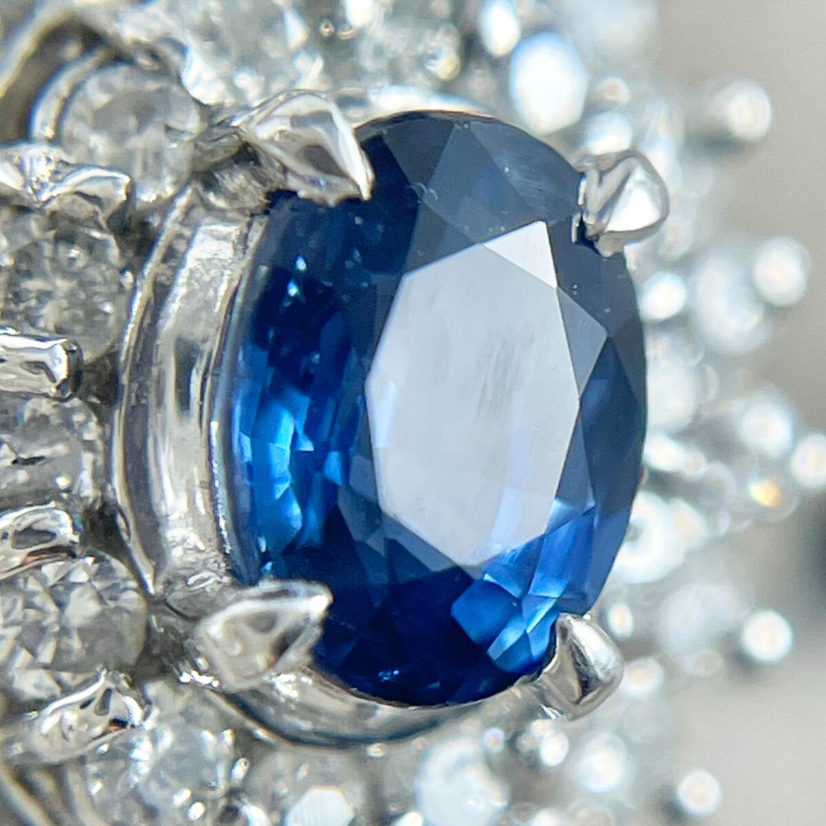 Pt900 天然サファイア 0.53ct 天然ダイヤモンド 0.34ct リング 