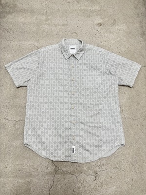 00s NEIGHBORHOOD/Logo print S/S Shirt/2003年/L/ロゴプリント半袖シャツ/NHロゴ/グレ－/NBHD/ネイバーフッド