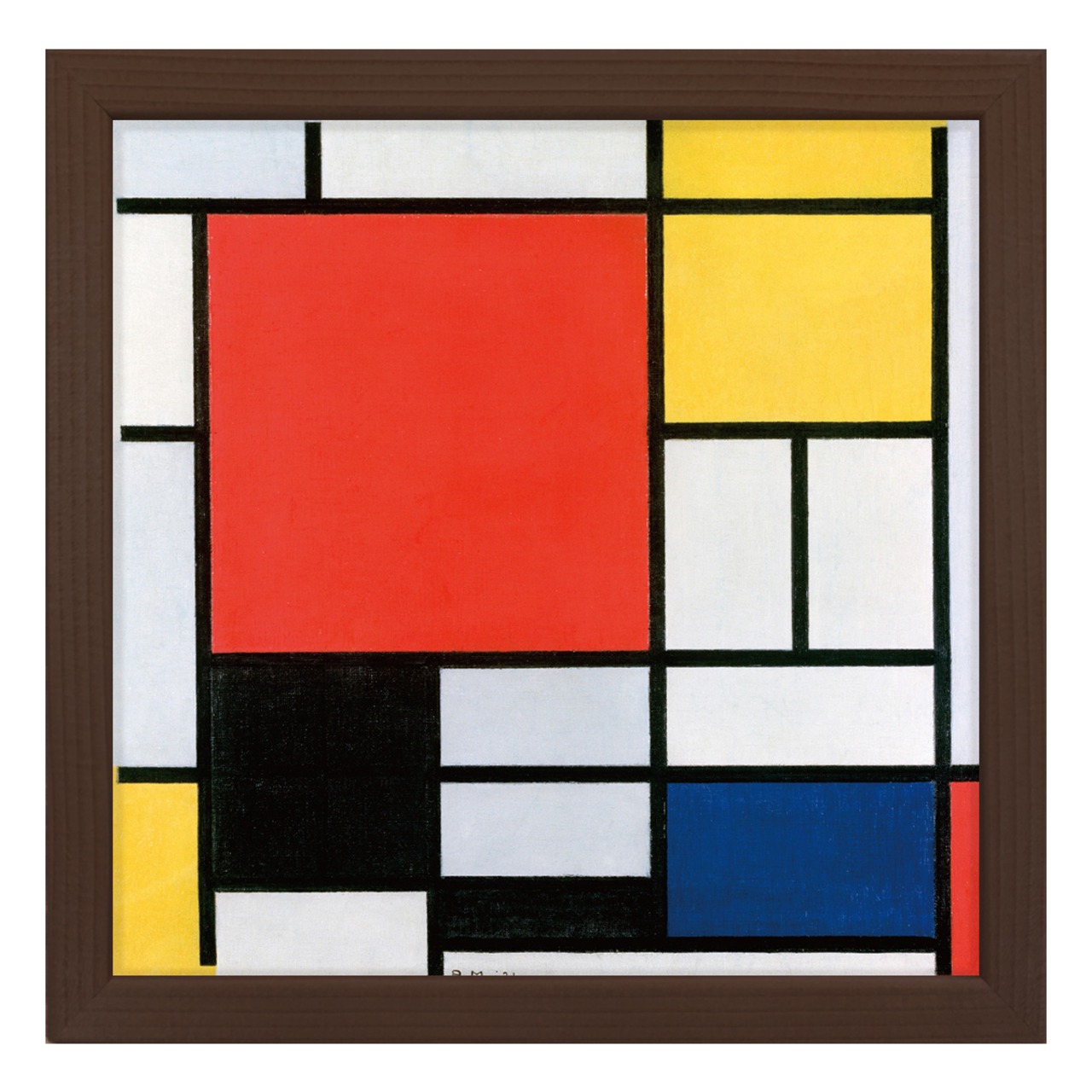 [額縁付き] 赤、青、黄のコンポジション ピート・モンドリアン アートポスター 223×223mm 天然木 ポスターフレーム 木製 絵画 名画 日本製 APFS110 - 7