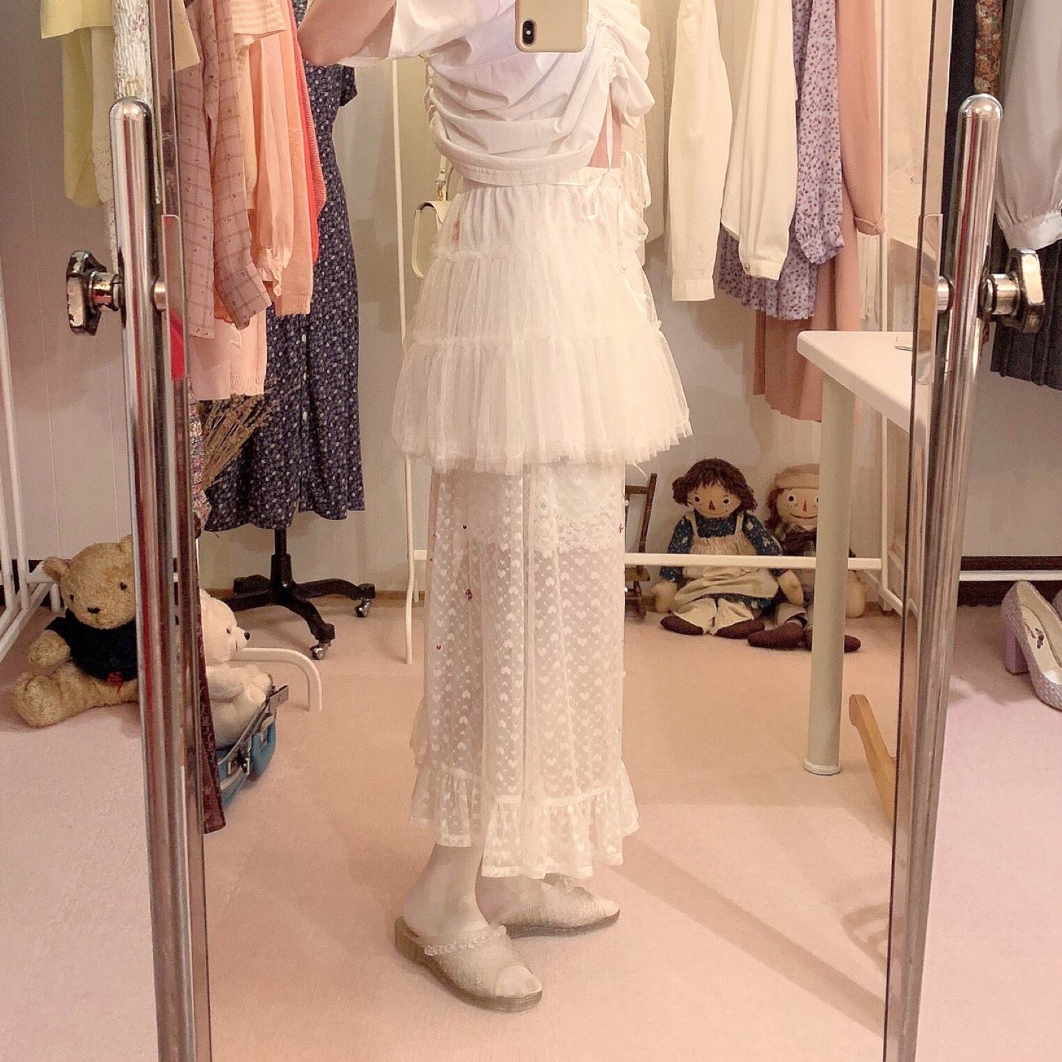 remake : invisible heart tutu lace skirt