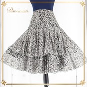 社交ダンス 衣装 スタンダード スカート レッスンウェア 女性用 レディース オールシーズン 黒 ブラック系 花柄 レース シック ホワイト系 かわいい デザイン おしゃれ 大人用 フォーマル ダンスウェア 踊りやすい 着心地 楽な丈感 高品質 日本製 パーティー用 結婚式用 年中使える ファスナー仕様