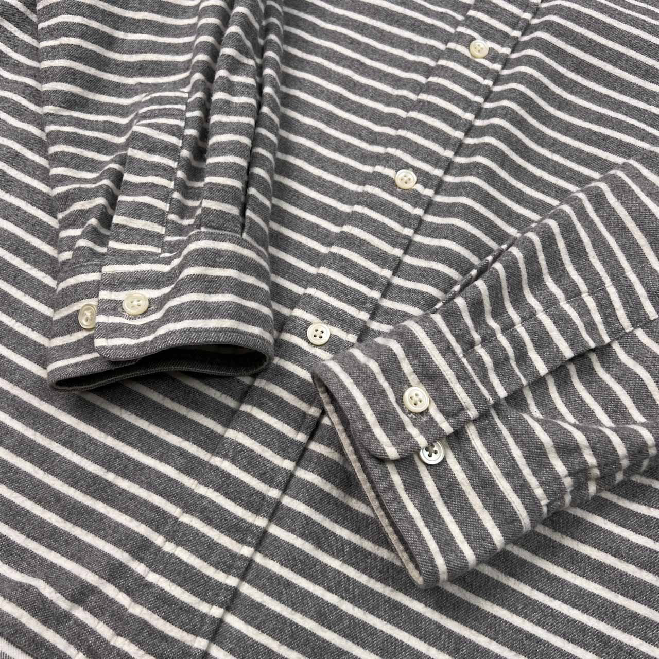 CAPTAIN SANTA キャプテンサンタ ボーダー柄 BD 長袖 ネルシャツ サイズ L /グレー