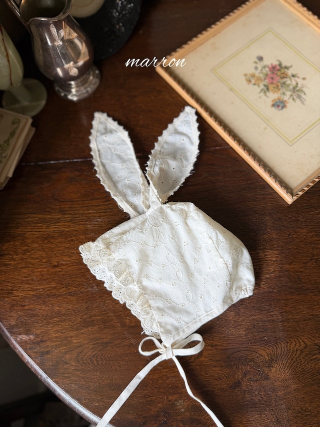 【取寄】marron|rabbit bonnet|うさぎボンネット|one size|baby|26 autumn