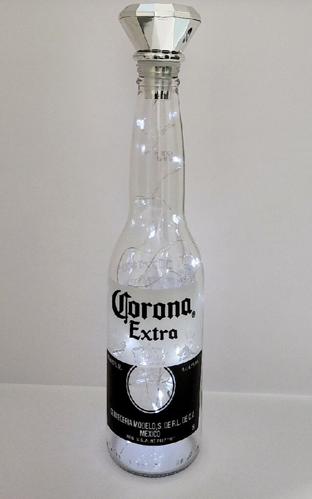 コロナビール瓶 LEDソーラーボトルランプ ホワイト 明暗センサー付き