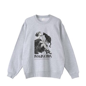 THRIFTY LOOK スリフティールック / JESUS OVER-DYE CREW SWEAT Gray 