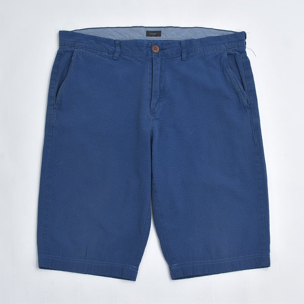 J.CREW Urban Slim シアサッカー風凹凸生地 ショートパンツ カジュアル USED ヴィンテージ ビンテージ 古着 メンズ W35インチ相当 ネイビー