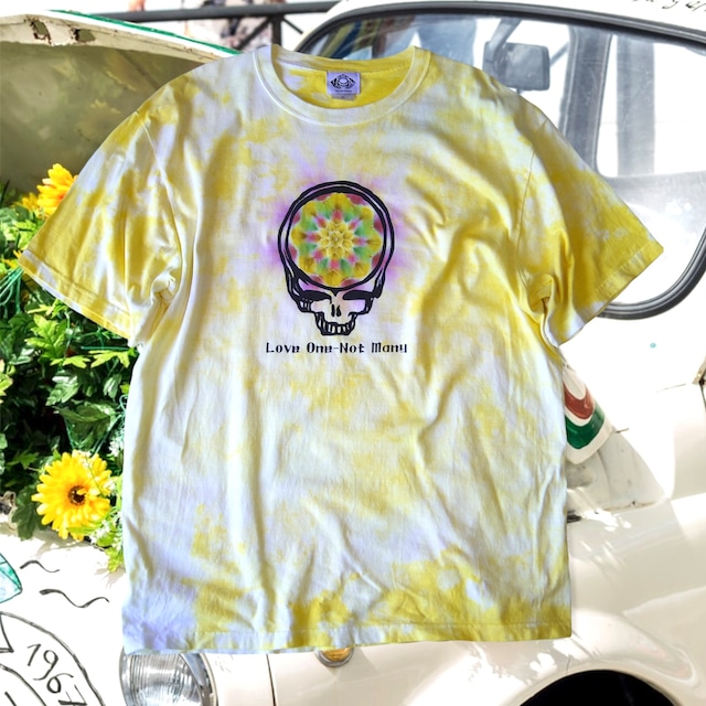 TKHOME FACTORY × GRATEFUL DEAD “Mandala SYF”  Tie-dye T-shirt Yellow XL