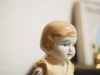 古い日本製ビスクドール 山城柳平商店 薄オレンジ服 画像7