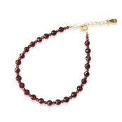 オシャレの幅を広げる！ ガーネット シンプル シルバー ブレスレット br1014