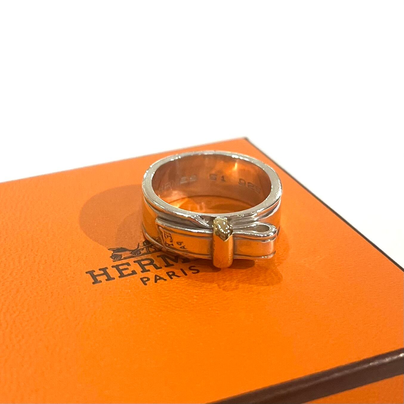 【希少】エルメス ドゥザノーリング SV925×K18YG コンビ 10～11号 希少】エルメス ドゥザノーリング SV925×K18YG コンビ 10～11号