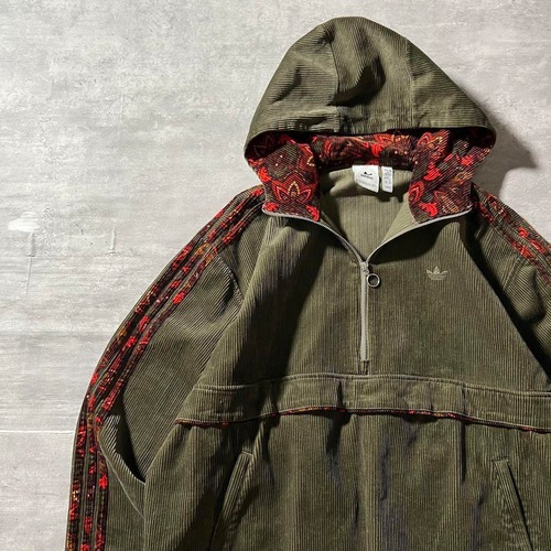 タグ付 adidas / halfzip corduroy jacket size M