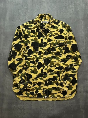 A BATHING APE - yellow camo military shirt