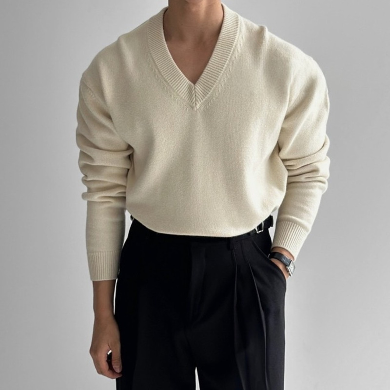 ネックシンプルベーシックカラーニット　998