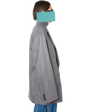 ssstein "WOOL FLANNEL OVERSIZED PEAK LAPEL JACKET〔GREY〕"